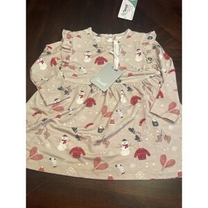 Coccoli Winter Snowman Hat Socks Dress 12 Month NWT